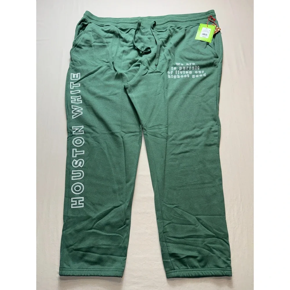 Houston White Mens 3XL Green Graphic Sweatpants HWMS23-309B NWT - Picture 1 of 6
